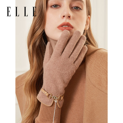 ELLE女士羊毛分指手套