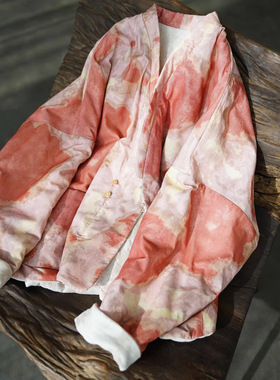 原创文艺温婉AB两穿宽松新年棉衣 26国风斜襟加厚外套茶服M25414