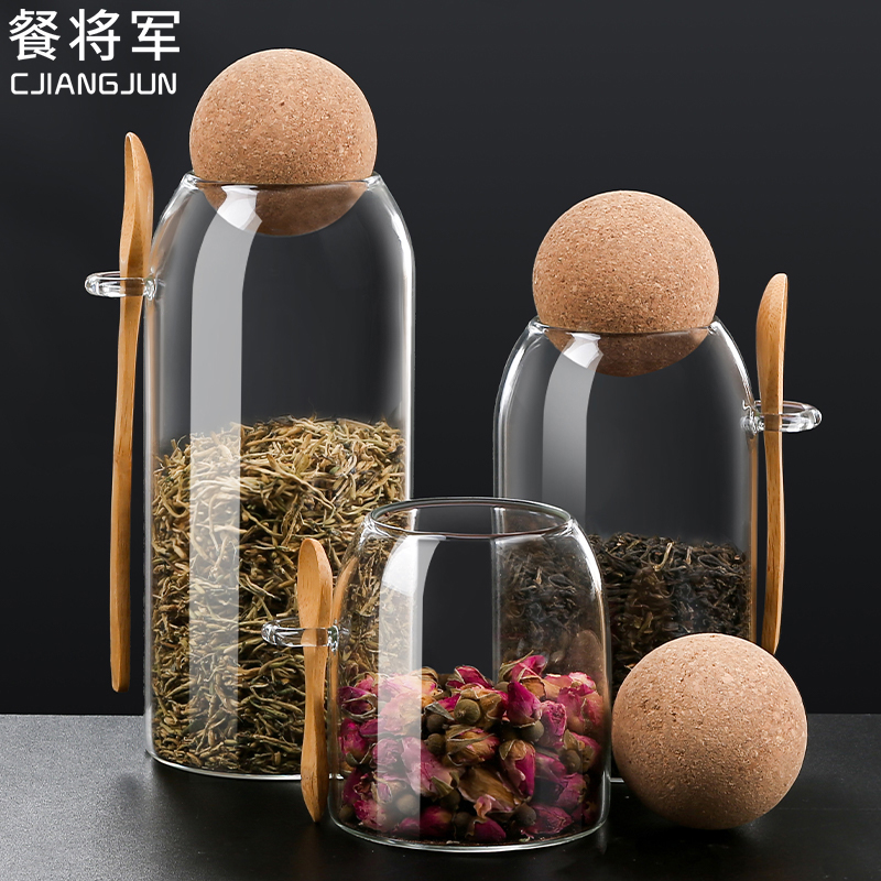 餐将军玻璃密封罐带勺家用密封瓶