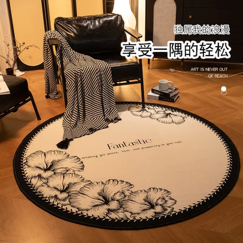法式复古圆形地毯摇椅垫床边毯