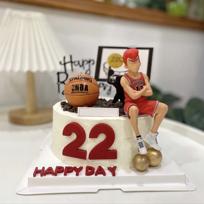 网红篮球蛋糕装饰摆件球鞋球框男孩男神打篮球生日派对甜品台插件