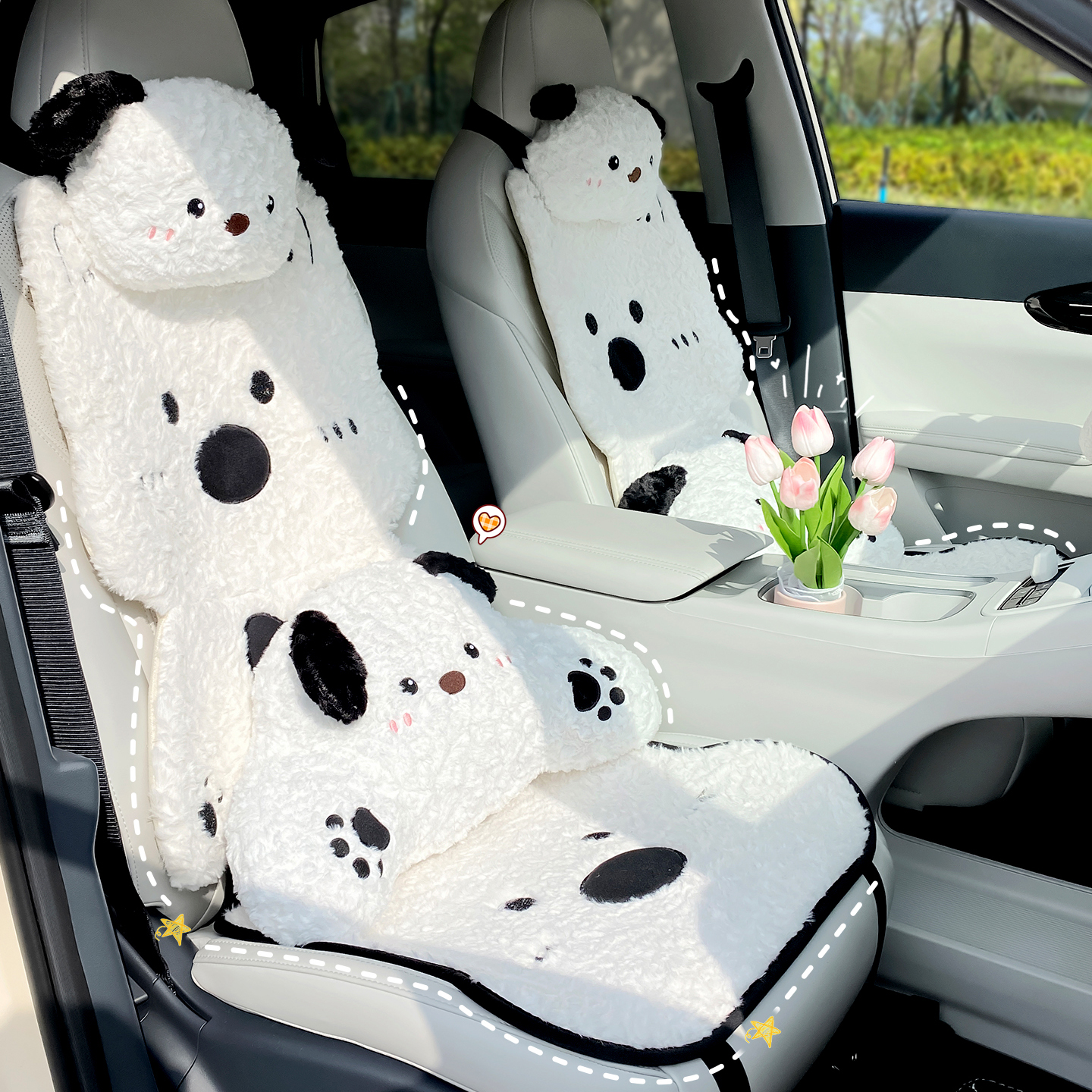 汽车坐垫毛绒车座垫可爱车座套