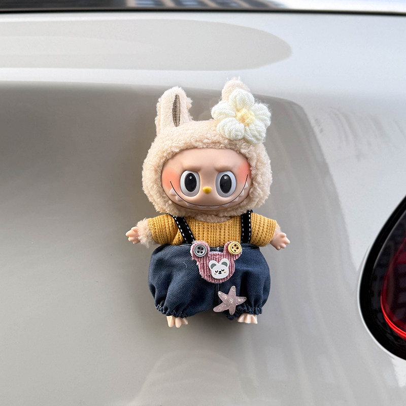 车载饰品摆件汽车后尾部装饰公仔玩偶挂件拉布布车载可爱饰品装饰