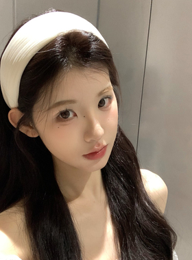 Lastkiss白色条纹宽边发箍女加厚2026新款压发高颅顶神器头箍