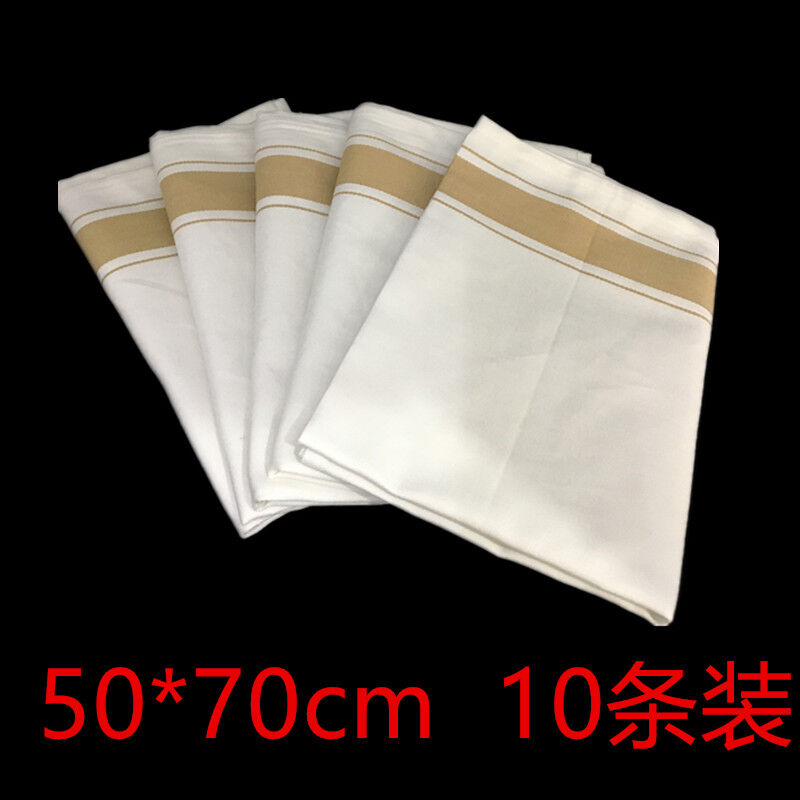 白色棉口布酒店西餐厅棉餐巾布折花口布打杯擦杯布50*70cm咖啡条