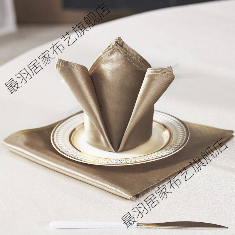 餐巾布酒店口布饭店专用折花餐巾布西餐围脖子小方巾宴会口杯餐布