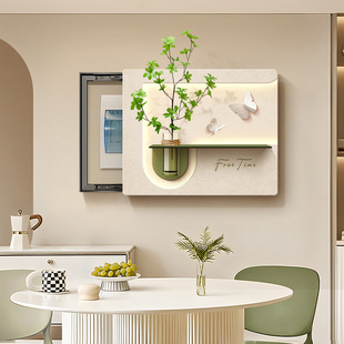奶油风电表箱装饰画画水培绿植饭厅电闸盒多媒体箱弱电箱遮挡盖板