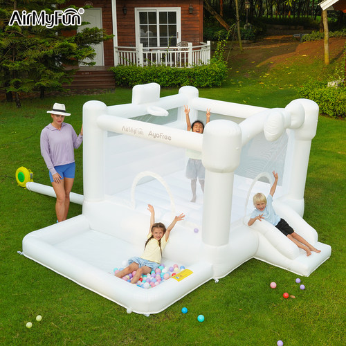 AirMyFun白色婚礼充气城堡蹦蹦床