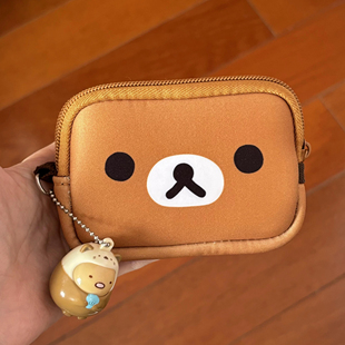 可爱轻松熊ccd相机收纳包少女大容量化妆包外出旅行零钱耳机收纳