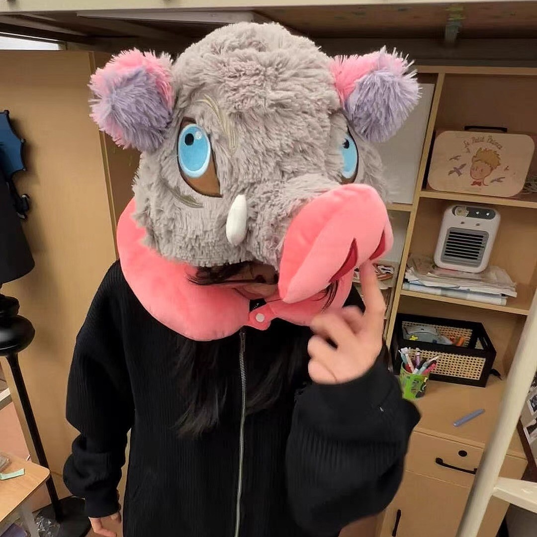 伊之助头套U型枕cosplay披风二次元漫展鬼灭之刃无限城动漫周边