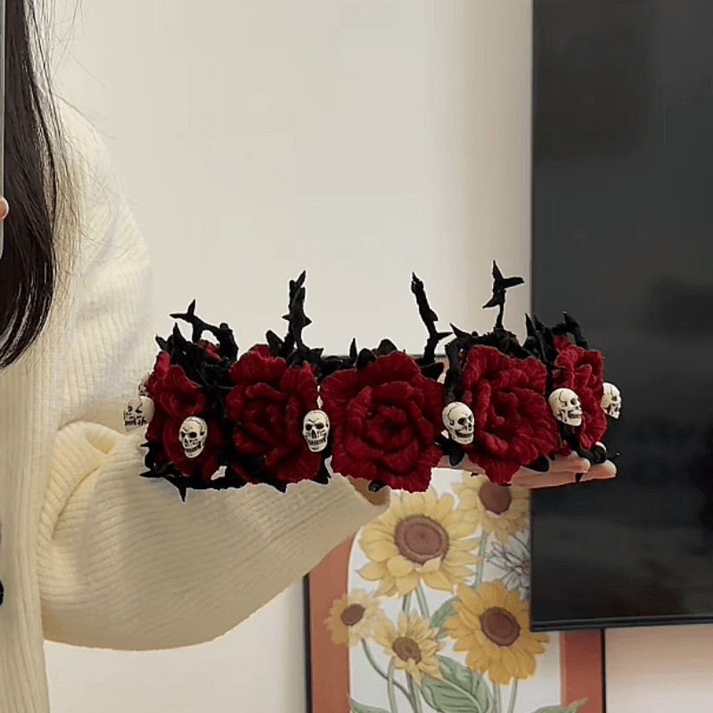 扭扭棒荆棘玫瑰头箍diy材料包手工自制万圣节氛围手杖送朋友礼物