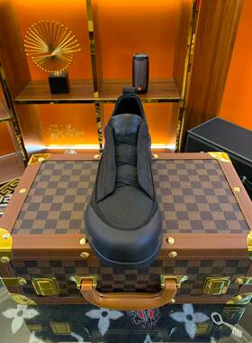 A22501-1新品男士科技布配皮休闲舒适男鞋高级感时尚休闲高品质酷