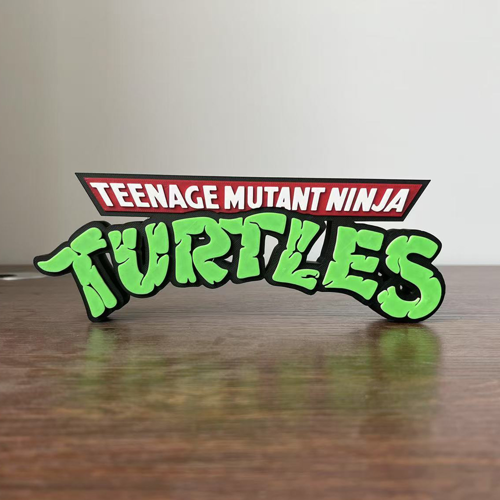 忍者神龟 Turtles TMNT Logo 立体字体 立牌 铭牌 标志 摆件