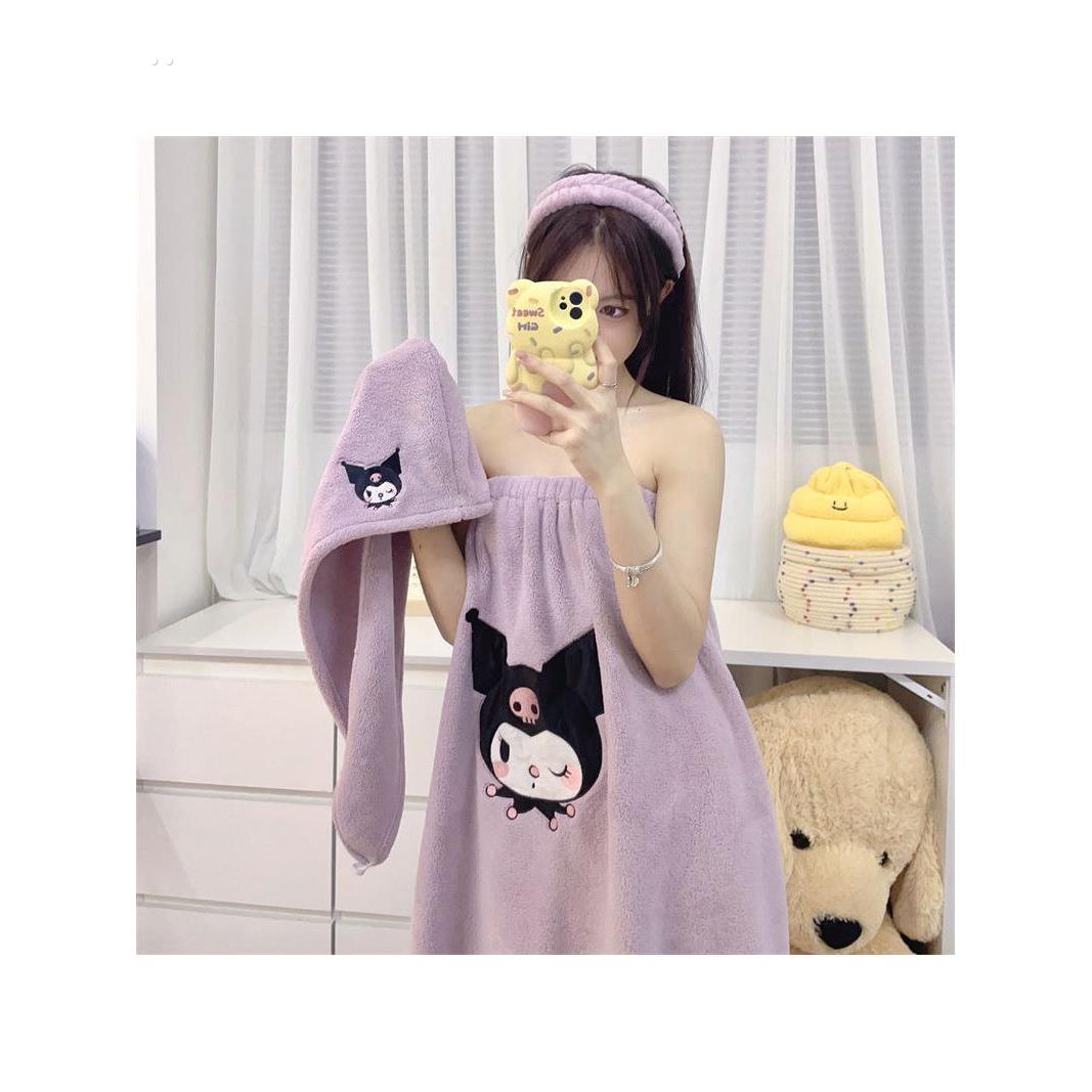 干发帽女强力吸水速干发巾2024新款擦头发毛巾浴帽女孩可爱浴巾裙