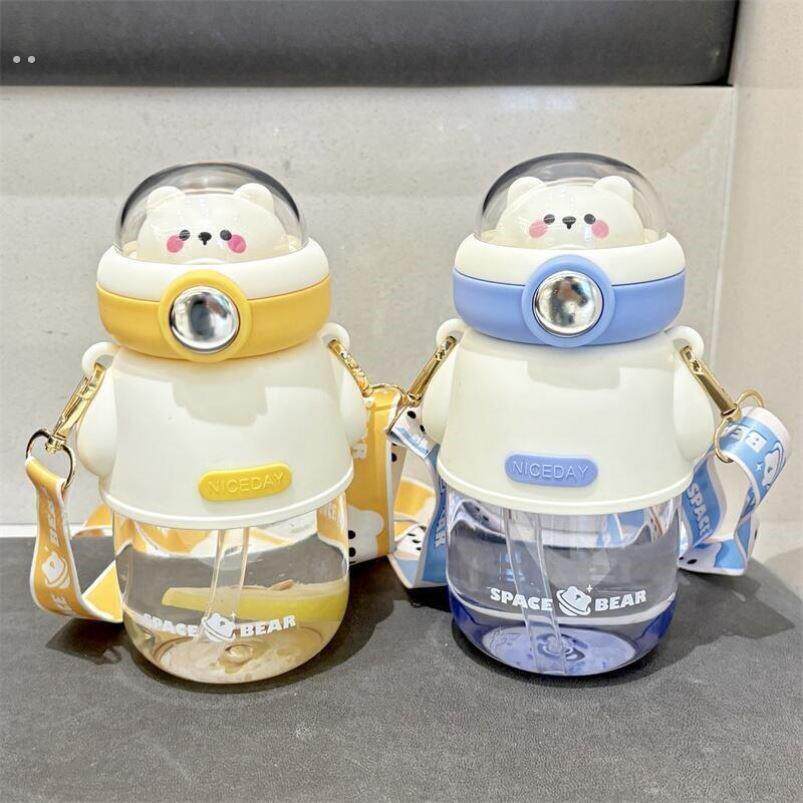 奶呼呼水杯女生高颜值学生党出门携带方便的杯子便携可爱吸管杯子