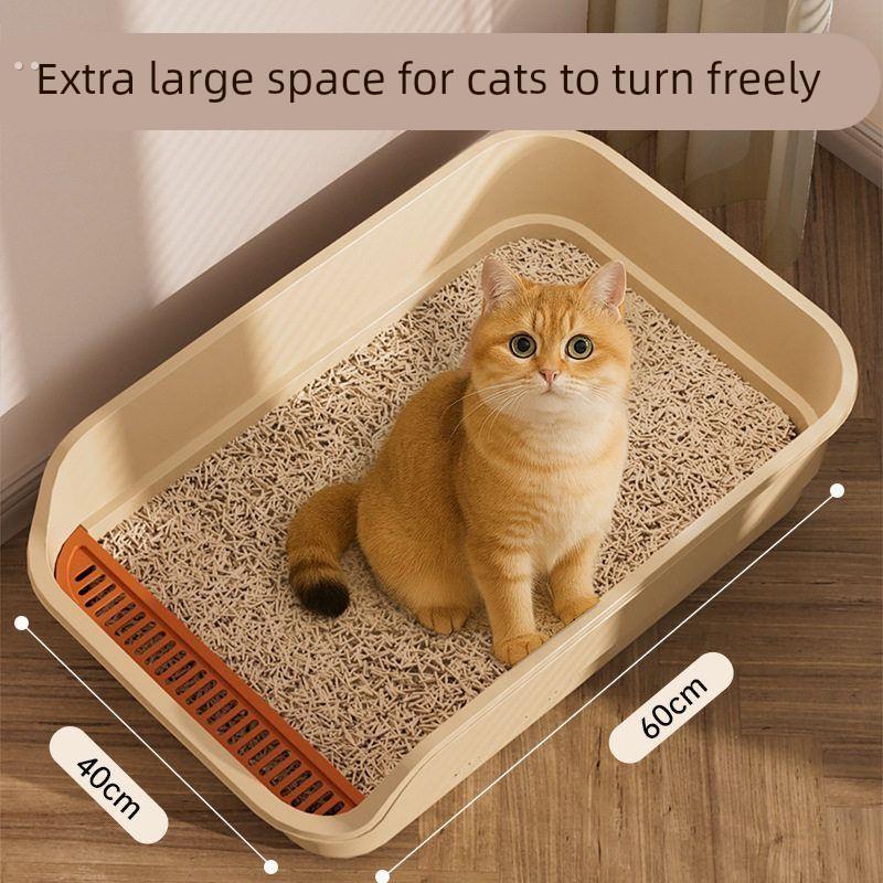 超大号猫砂盆开放式浴缸半封闭防外溅猫厕所巨无霸猫尿盆宠物用品