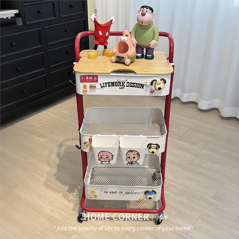 多功能小推车置物架多层可移动零食架子卫生间厨房不锈钢收纳架