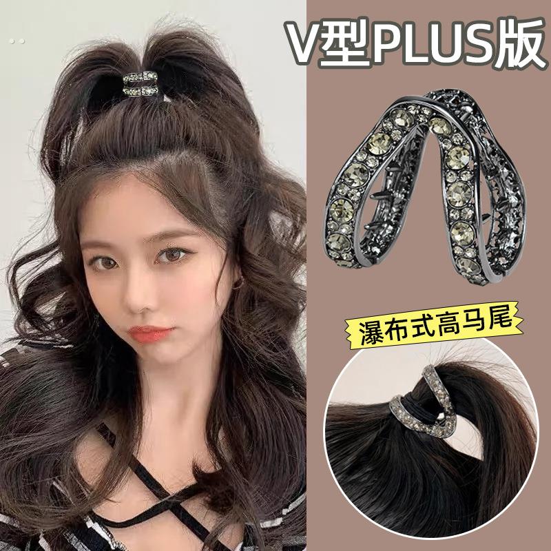 抓夹小号发量少半扎发适合短发过度期留长发固定神器夹子头饰发卡