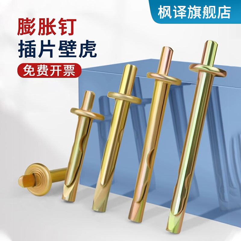 枫译插片壁虎膨胀钉敲击式壁虎膨胀螺丝快速锤击打入式膨胀螺栓M6