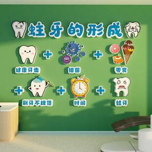 儿童牙科诊所室预防蛀牙文化墙口腔医院墙面装饰前台形象宣传海报