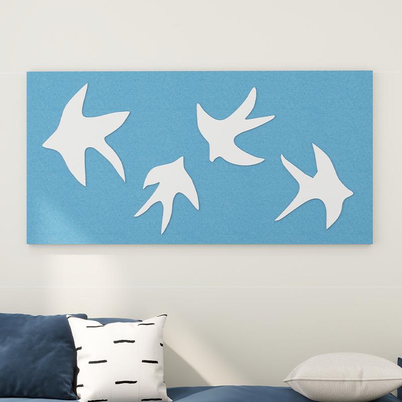 简约现代毛毡板留言板墙贴客厅装饰画照片墙3d立体玄关背景墙布置