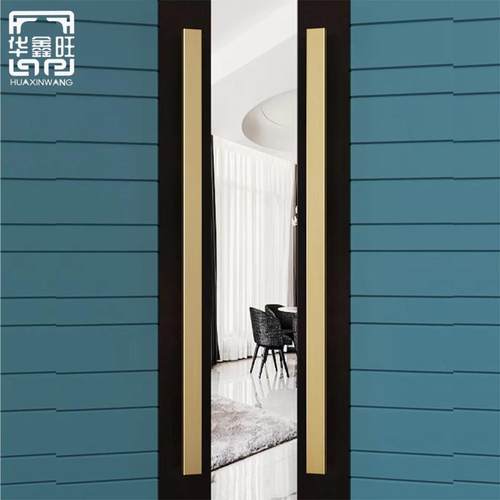 极简加厚不锈钢玻璃门拉手推拉对装办公室大门包厢实木门把手金色