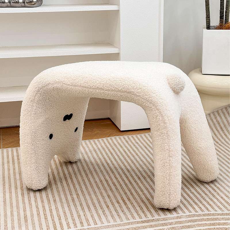 可爱猫咪造型轻奢羊羔绒玄关兼