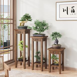花架子室内家用客厅落地摆花凳子中式多层吊兰仿古花架盆栽置物架