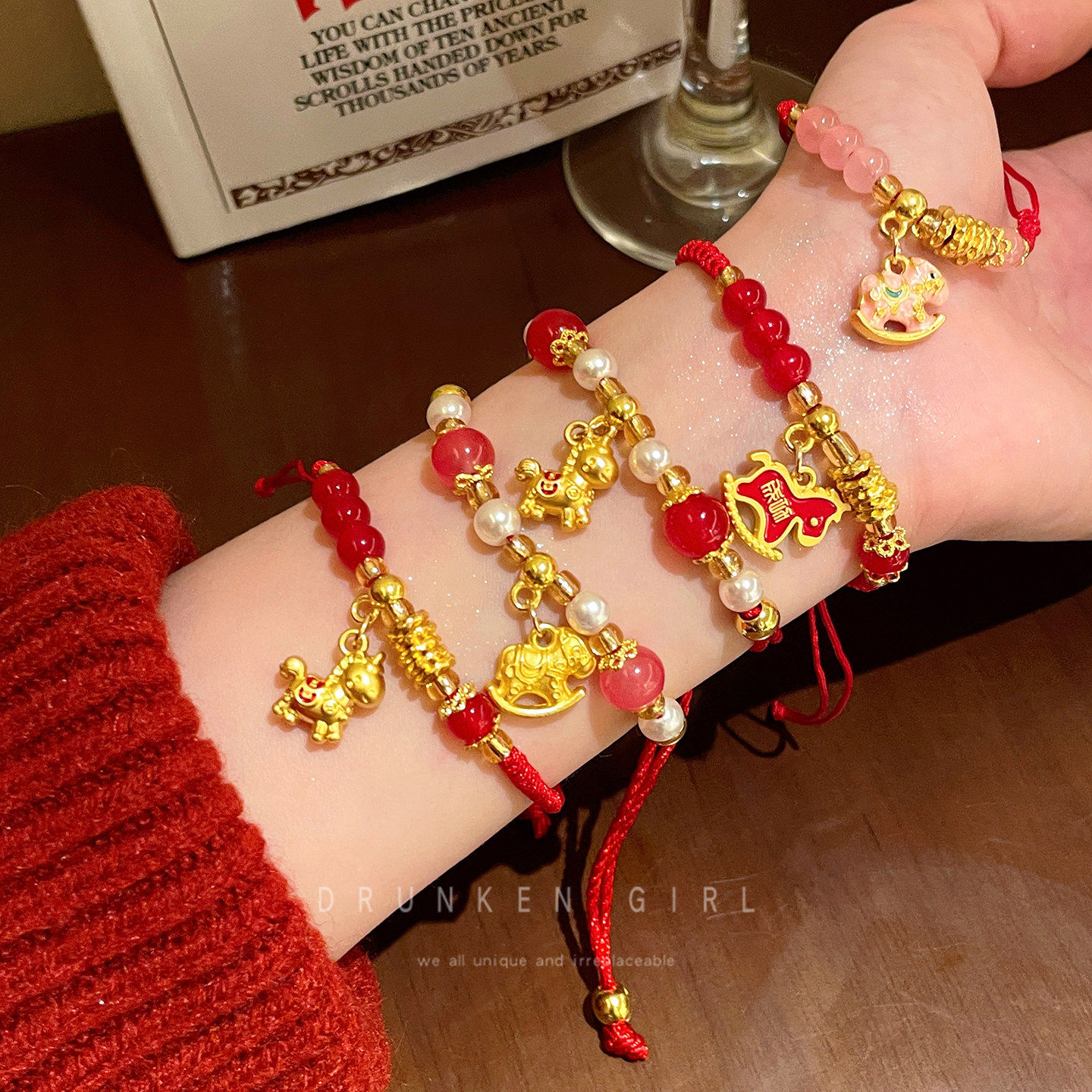 马年本命年红色编织手绳女2026