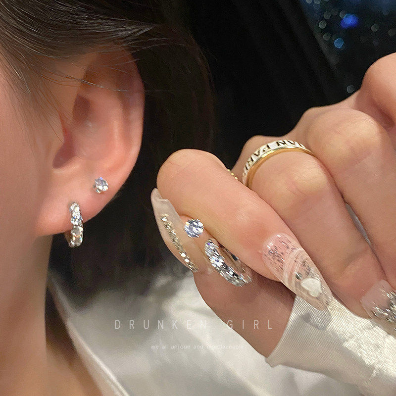 双耳洞素圈耳环耳钉女秋冬小众设计感小耳圈搭配圈圈耳饰圆圈耳扣,饰品/流行首饰/时尚饰品新,耳环,淘宝优惠券,粉丝福利购,淘宝优惠卷