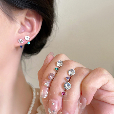 彩色爆闪医用钛钢耳骨钉