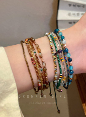 波西米亚多层叠戴串珠手链