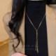 金色三角形流苏项链女款 秋冬长款 挂脖大气高档高级感毛衣链配饰男