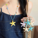 多巴胺彩色海星项链女海边星星穿搭配饰海岛三亚度假风秋冬毛衣链