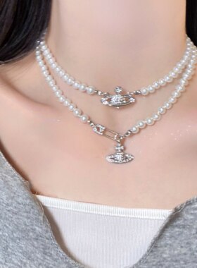 西太后土星珍珠项链女秋冬