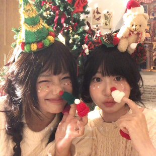 趣味Party 圣诞节小熊发箍氛围感派对妆造道具合照出片神器头饰