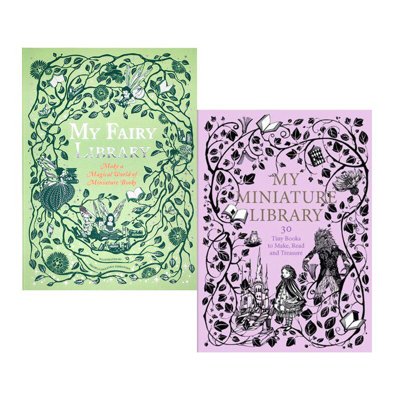 现货 两本套装My Fairy Library + My Miniature Library 童话图书馆系列：我的仙女图书馆+我的迷你图书馆 迷你图书馆袖珍小书