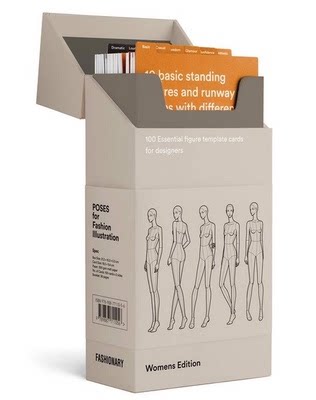 正版现货 Poses for Fashion Illustration 原文原版 体式人体姿势卡片 时尚服装设计搭配手绘手稿临摹画册图画插画集书籍畅销书