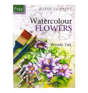 英文原版 Paint Ready 水彩画技法绘制花卉植物 花卉粉刷水彩画 现货 Flowers Watercolour