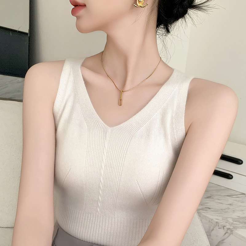 气质收腰显瘦V领山羊绒背心女2025秋冬内搭修身无袖针织打底毛衣,女装/女士精品,羊绒衫,淘宝优惠券,粉丝福利购,淘宝优惠卷