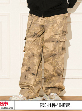 特惠6折起 EMPTY REFERENCE迷彩多口袋工装长裤美式阔腿慵懒风