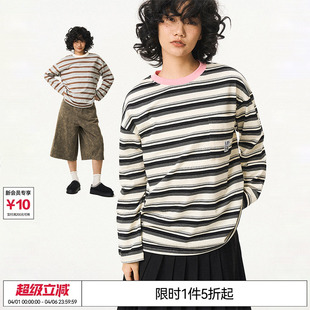 REFERENCE条纹上衣宽松长袖 特惠6折起 林墨同款 EMPTY T恤打底衫