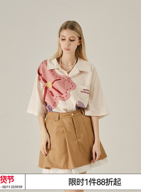 【李诞 何运晨】EMPTY REFERENCE原创油画短袖衬衫宽松休闲衬衣