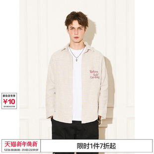 衬衫 特惠8折 蓝白粗花呢刺绣休闲长袖 REFERENCE 外套秋 EMPTY