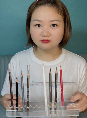 日本眉笔纹绣化妆师专用野生眉线条砍刀木质硬芯雾眉设计防水持久