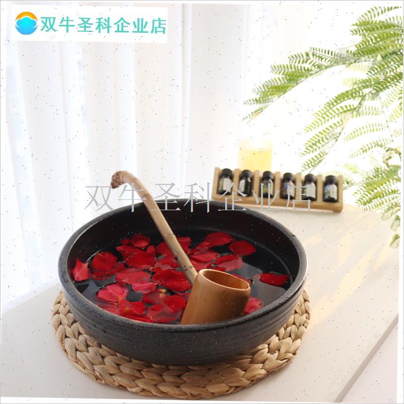 spa欢迎仪式净洗手礼盆美v容院瑜伽SPA店专用陶瓷观景盆竹水勺瓢.