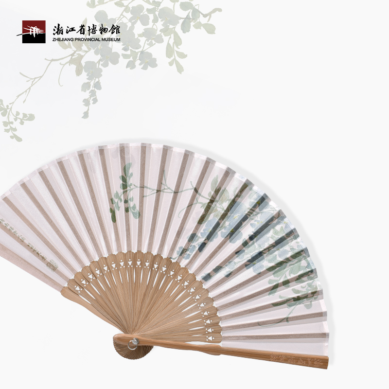 浙江省博物馆折扇绢丝竹