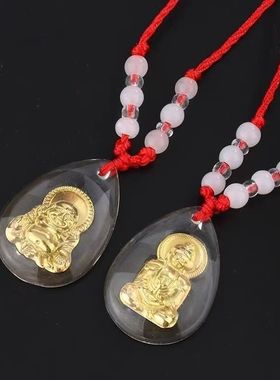 仿金观音佛吊坠红绳项链