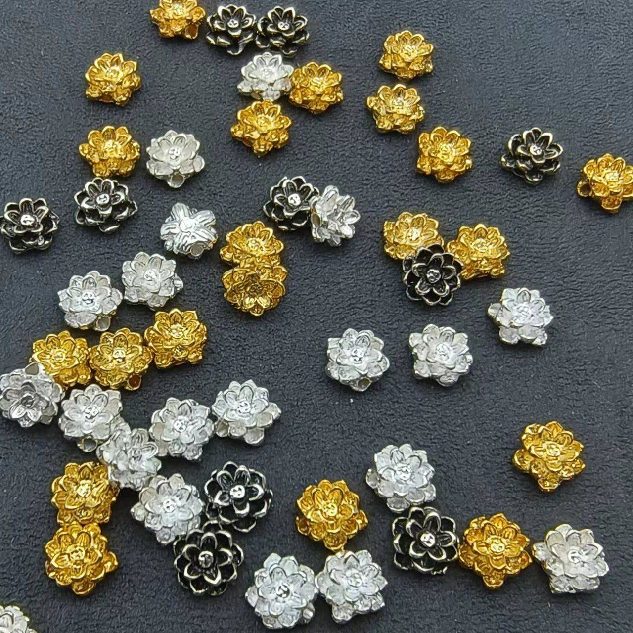 新款合金莲花配件手工diy手串手链三通项链配件花朵金银古银镀金,饰品/流行首饰/时尚饰品新,其他DIY饰品配件,淘宝优惠券,粉丝福利购,淘宝优惠卷