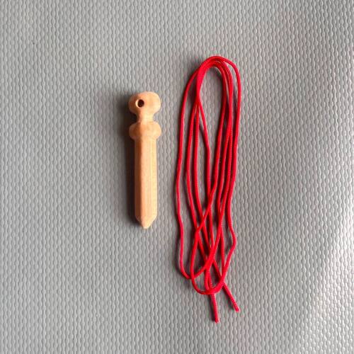 纯手工雕刻老桃木剑红绳